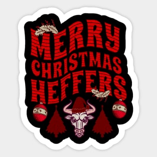 Christmas Cow Sticker